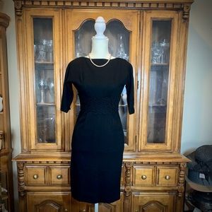 1950s Classic Black Wiggle Dress , Sz XS